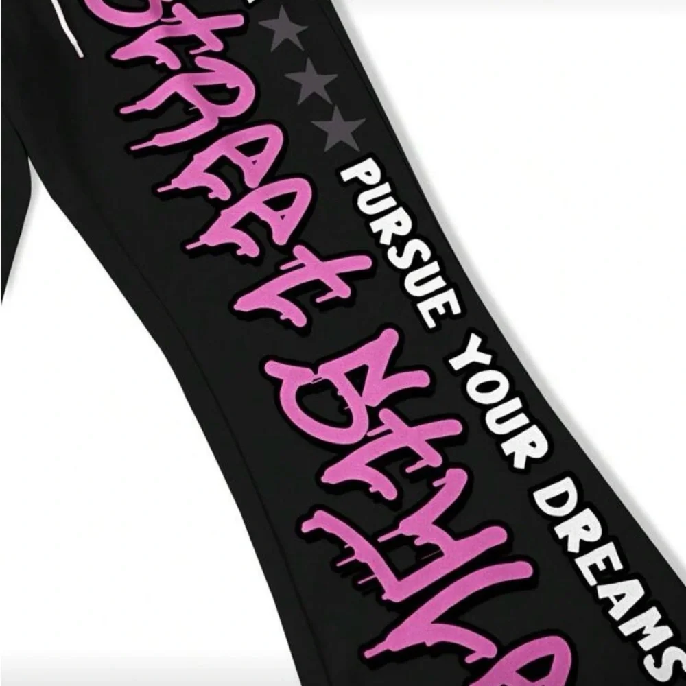 Urban Graphic Fleece Joggers - Black and Pink - Picture 3 of 6